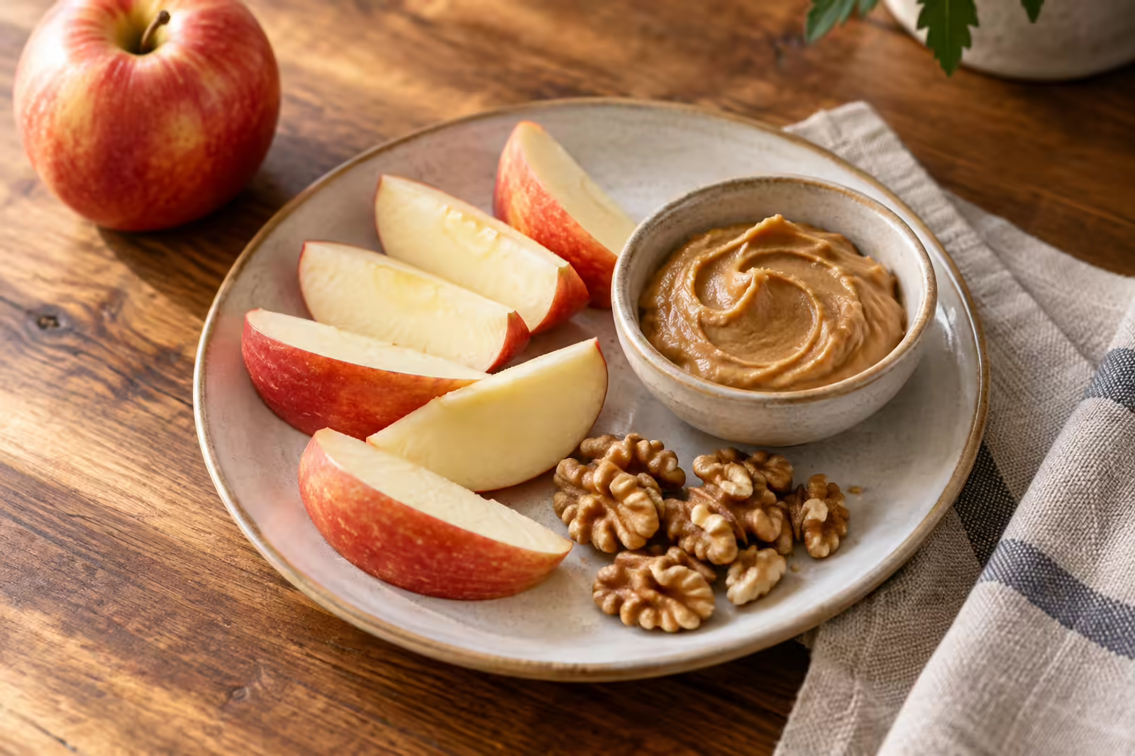 Apple and peanut butter snack