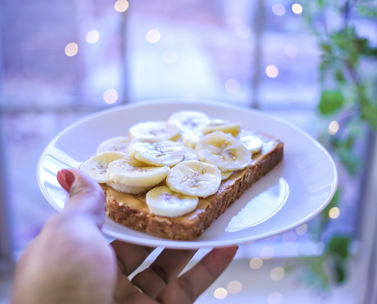 Banana and peanut butter toast