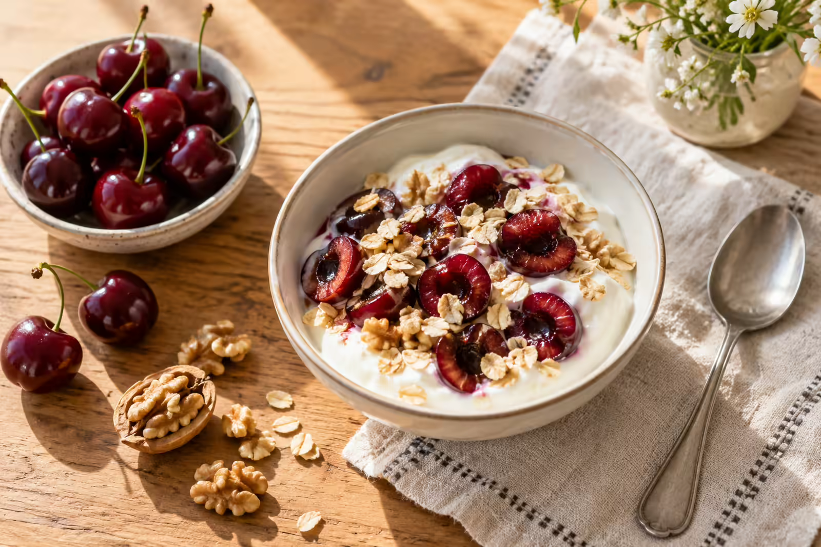 Cherry yogurt snack