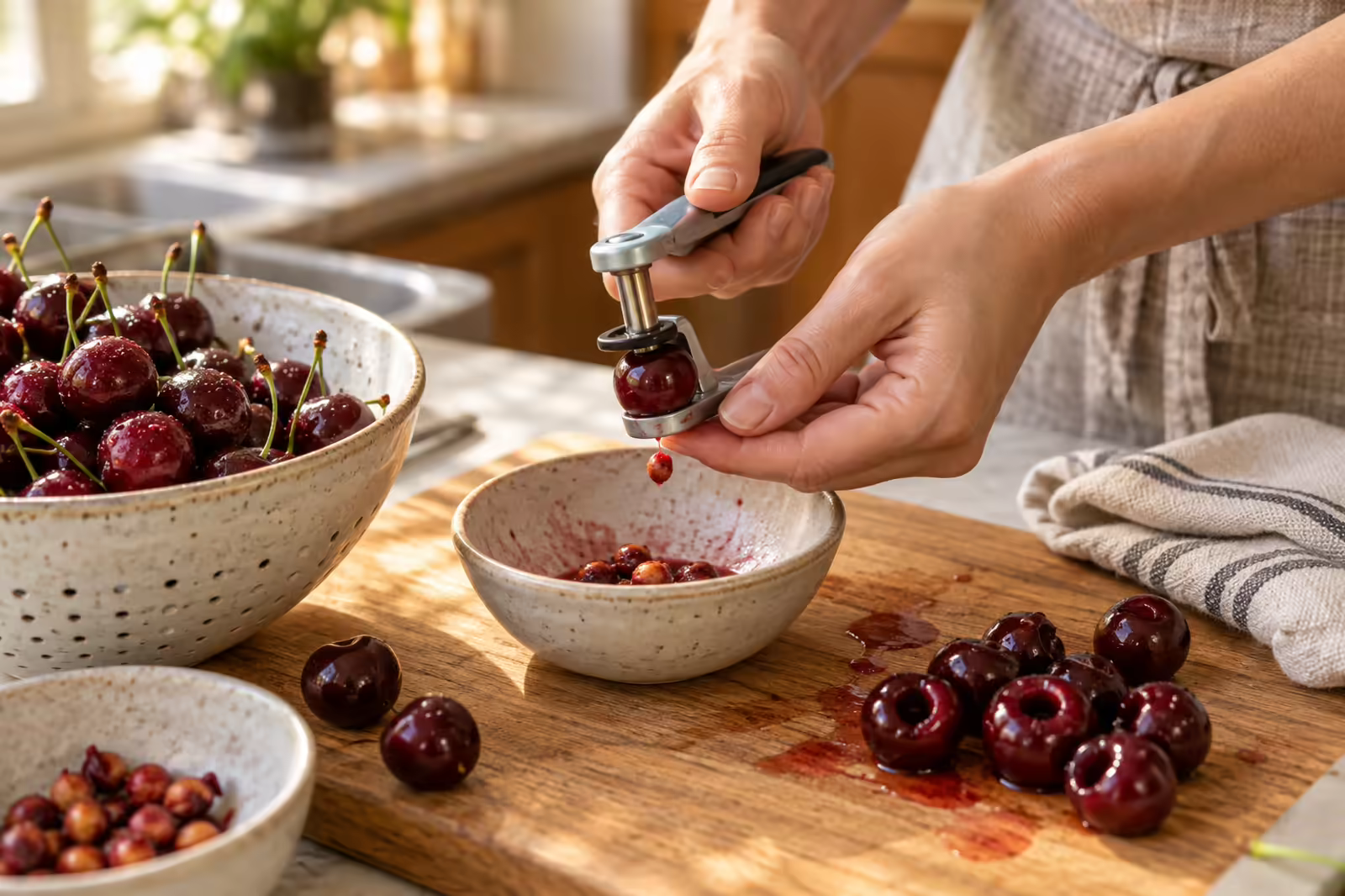 How to pit cherries